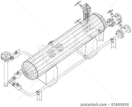 Industrial tank with valves. Vector Industrial tank with valves. Vector 81600938