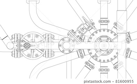 Valves and other industrial equipment. Vector 81600955