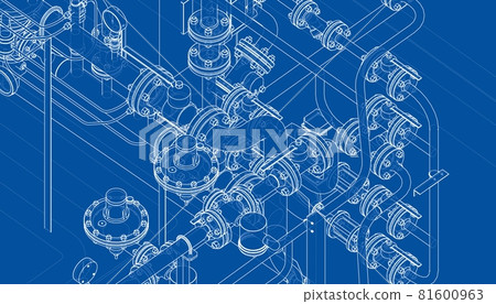 Valves and other industrial equipment. Vector 81600963