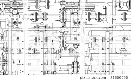 Valves and other industrial equipment. Vector 81600966