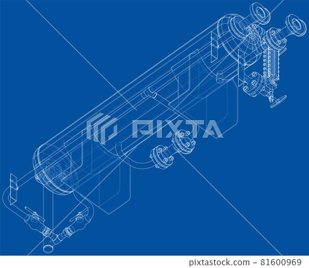 Industrial tank with valves. Vector 81600969