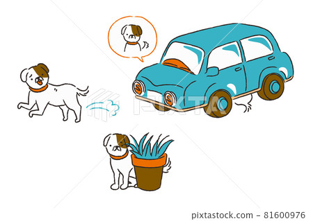 A dog that escapes and hides 81600976