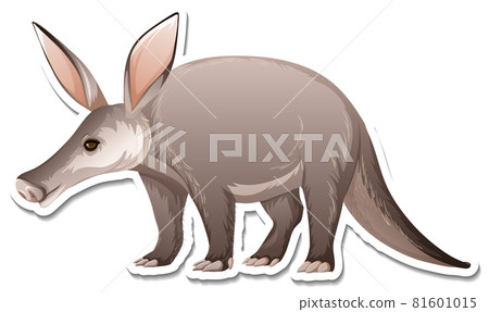 A sticker template of aardvark cartoon character A sticker template of aardvark cartoon character 81601015