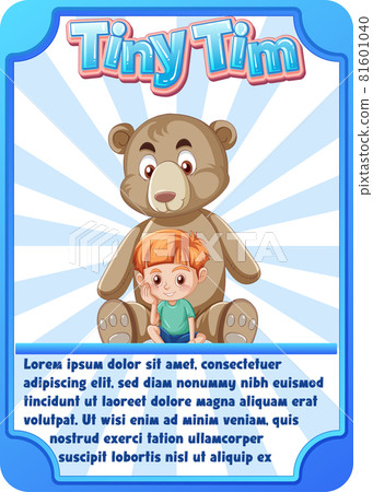 Character game card template with word Tiny Tim 81601040