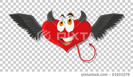 Heart shape devil with facial expression 81601076