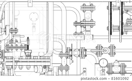 Valves and other industrial equipment. Vector 81601092