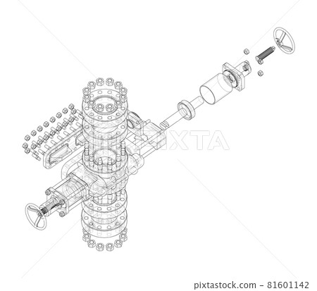 Blowout preventer. Vector rendering of 3d 81601142