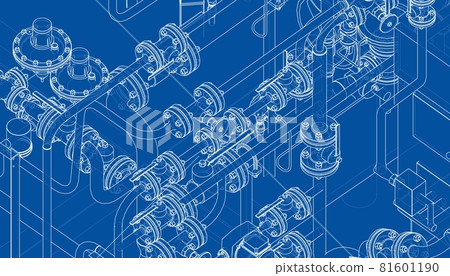 Valves and other industrial equipment. Vector 81601190