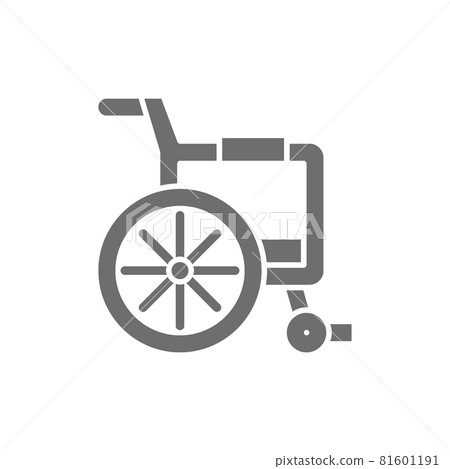 Disabled carriage, wheelchair grey icon. Isolated on white background 81601191