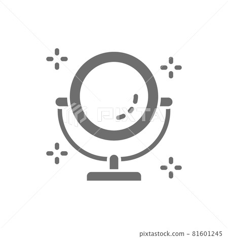 Round makeup mirror grey icon. Isolated on white background Round makeup mirror grey icon. Isolated on white background 81601245