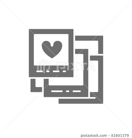 Wedding photos, love grey icon. 81601379