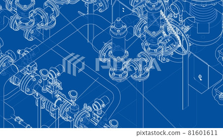 Valves and other industrial equipment. Vector 81601611