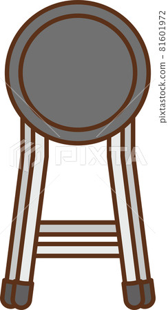 Illustration of a round chair in a folded state 81601972