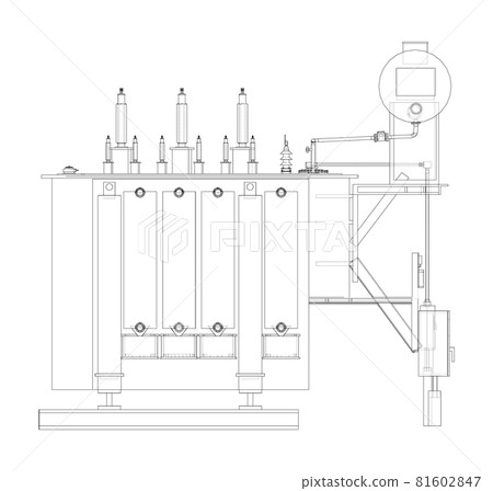 High-voltage transformer. Vector High-voltage transformer. Vector 81602847