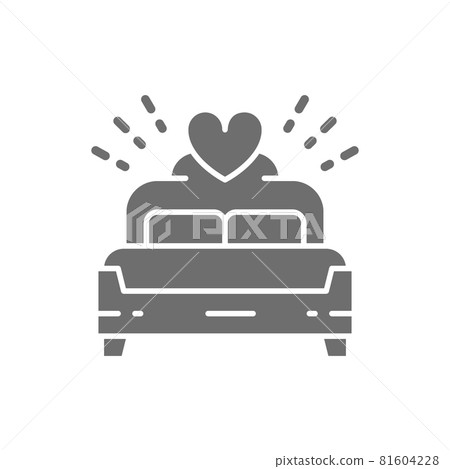 Bridal bed, king size grey icon. Isolated on white background Bridal bed, king size grey icon. Isolated on white background 81604228