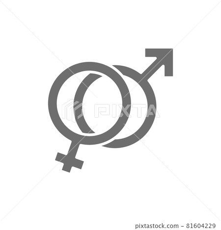 Female and male symbols, man and woman sign, gender grey icon. 81604229