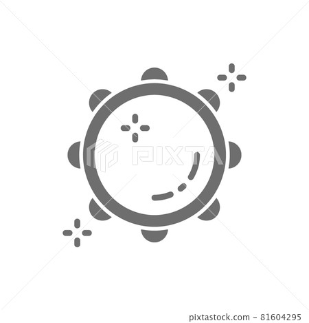 Tambourine, timbrel, tabour grey icon. Isolated on white background 81604295