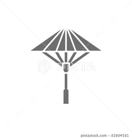Japanese sun umbrella grey icon. Isolated on white background Japanese sun umbrella grey icon. Isolated on white background 81604581