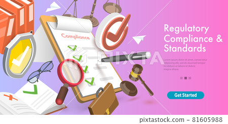3D Vector Conceptual Illustration of Regulatory Compliance and Standards 3D Vector Conceptual Illustration of Regulatory Compliance and Standards 81605988