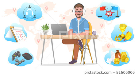 3D Isometric Flat Vector Conceptual Illustration of Steps of Cybersport Professional Player Development. 81606006