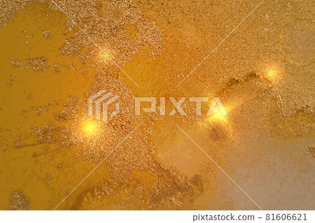 Modern yellow and gold background with paint splash and golden glitter 81606621