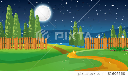 Blank nature park landscape at night scene 81606668