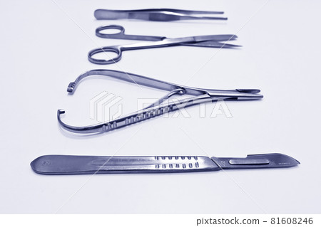Surgical instruments isolated on the white background Surgical instruments isolated on the white background 81608246