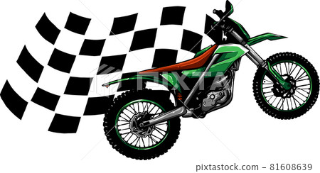 vector illustration of Motocross with race flag vector illustration of Motocross with race flag 81608639