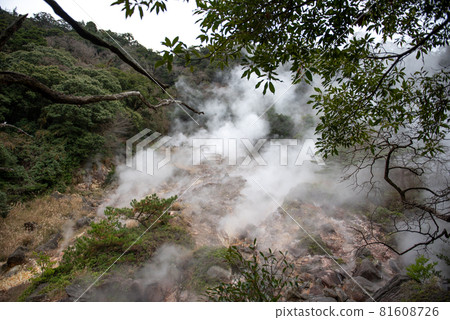 Geothermal fumarole zone Ebino Plateau 81608726