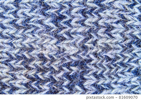 Blue knitted textured background. Closeup 81609070