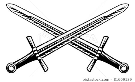 crossed sword drawing