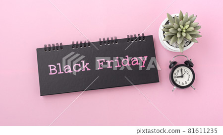 Black friday concept on pink background 81611235