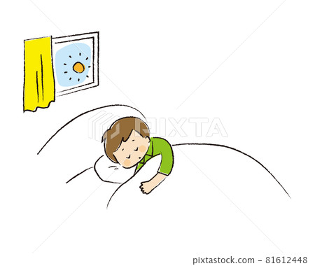 Boy oversleeping in the morning Boy oversleeping in the morning 81612448