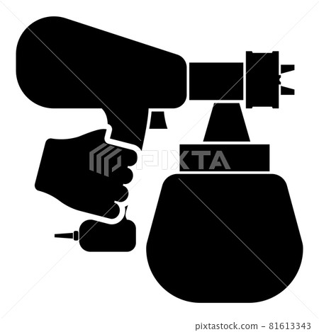 Spray gun holding in hand Sprayer using Arm use Spray gun holding in hand Sprayer using Arm use 81613343