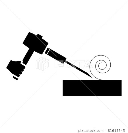 Wood hammer with chisel using treatment surface Wood hammer with chisel using treatment surface 81613345