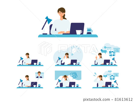 在家遠程辦公的女商人 81613612