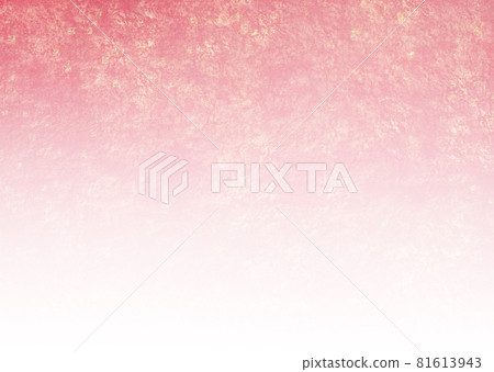 與金箔混合的粗糙日本紙 從上到下逐漸消失的紅色漸變 背景材料 水平 其他顏色可供選擇 81613943