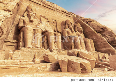 The Great Temple of Ramesses II and the Colossals, Abu Simbel, Egypt The Great Temple of Ramesses II and the Colossals, Abu Simbel, Egypt 81615435