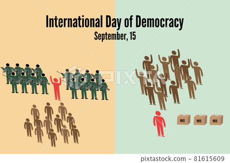Composition of democrtic or anti democratical ruling. International Day of Democracy concept  81615609