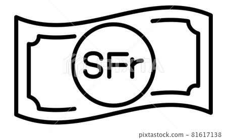 Swiss franc banknote line icon Swiss franc banknote line icon 81617138