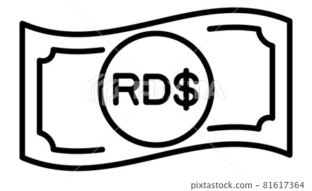 多米尼加比索鈔票線圖標 81617364