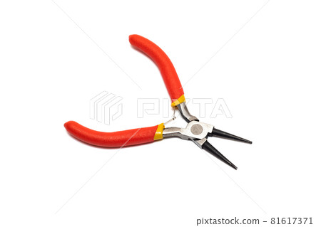 Pliers with red handle isolated on white background Pliers with red handle isolated on white background 81617371