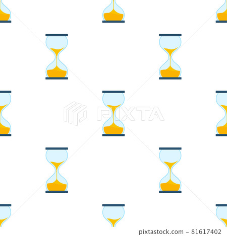 Hourglass pattern. Highly detailed. Antique clock with sand inside. Vector illustration. 81617402