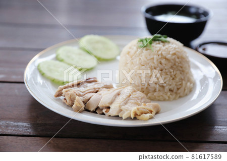 Thai food gourmet steamed chicken with rice khao mun kai Thai food gourmet steamed chicken with rice khao mun kai 81617589