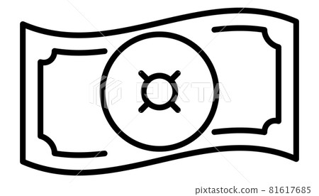 國際貨幣符號鈔票線圖標 國際貨幣符號鈔票線圖標 81617685