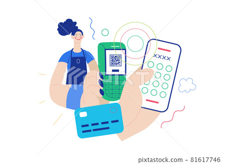 Business topics - contactless payments. Modern flat vector Business topics - contactless payments. Modern flat vector 81617746
