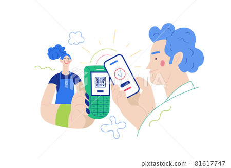 Business topics - contactless payments. Modern flat vector Business topics - contactless payments. Modern flat vector 81617747