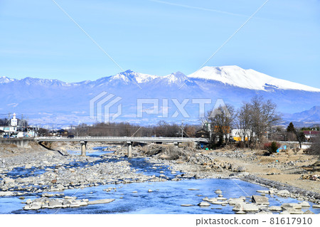 Sakae Bridge / Looking downstream from the Chikuma River (Sakuho Town, Nagano Prefecture) [2020.2] 81617910
