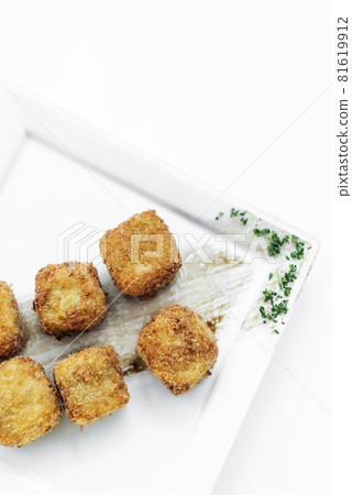 fried mashed potato square croquettes simple vegetarian side dish 81619912