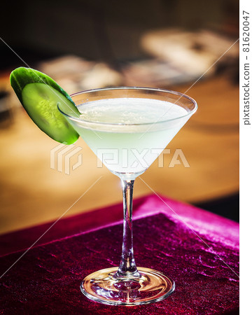 cucumber and lime martini mixed cocktail drink glass 81620047